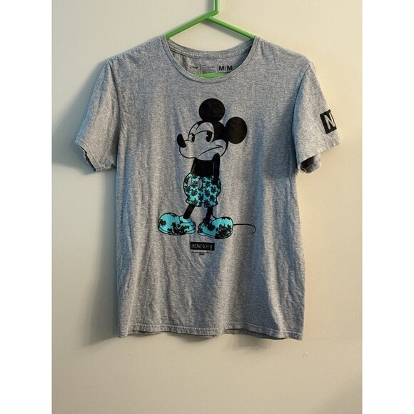 Neff x Disney Shirt Mens Size M Gray Short Sleeve Streetwear‎ Mickey Mouse - Picture 1 of 9